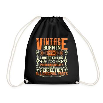 1958 Born in 1958 - Built in 1958 Birthday 1958 - Drawstring Bag - black - Front