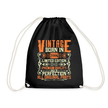 2006 Vintage 2006 - Year of construction 2006 Birthday 2006 - Drawstring Bag - black - Front