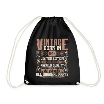 1948 Birthday Vintage 1948 Born Vintage 1948 - Drawstring Bag - black - Front