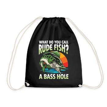 What Do You Call A Rude Fish A Bass Hole - Turnbeutel - Schwarz - Vorne