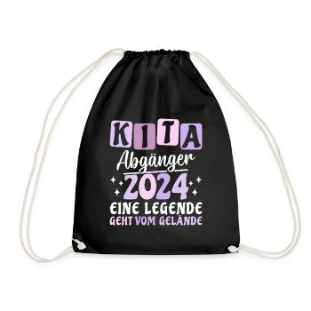 Kindergarten Kita Abgänger 2024 - Turnbeutel - Schwarz - Vorne