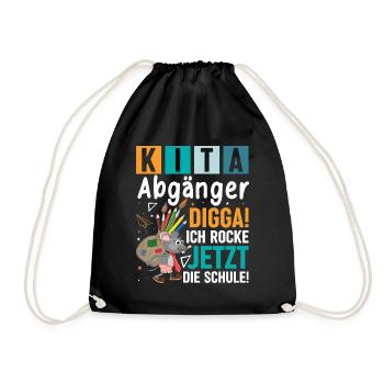 Kindergarten Kita Abgänger 2024 - Turnbeutel - Schwarz - Vorne