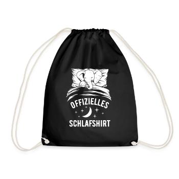 Offizielles Schlafshirt lustiges Elefant Geschenk - Turnbeutel - Schwarz - Vorne
