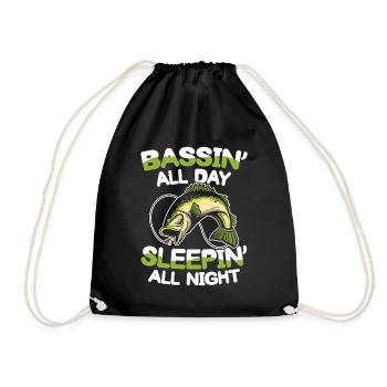 Bassin' All Day Sleepin' All Night - Turnbeutel - Schwarz - Vorne