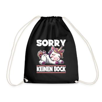 Sorry Keinen Bock Einhorn - Turnbeutel - Schwarz - Vorne
