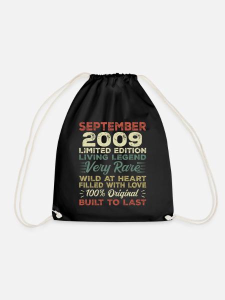 Geburtstag September 2009 Limited Edition Original - Turnbeutel - Schwarz