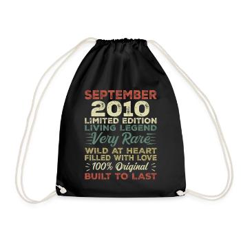 Birthday September 2010 Limited Edition Original - Drawstring Bag - black - Front