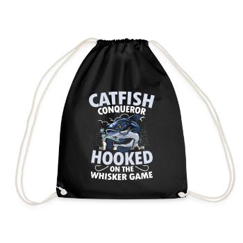 Catfish Conqueror Hooked On The Whisker Game - Turnbeutel - Schwarz - Vorne