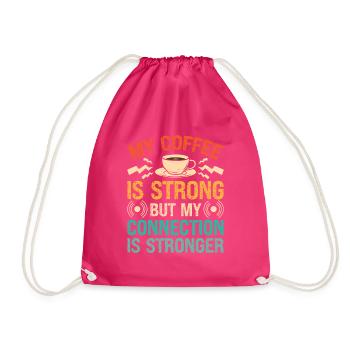 Radio Presenter Coffee Connection Radio Show - Drawstring Bag - fuchsia - Front