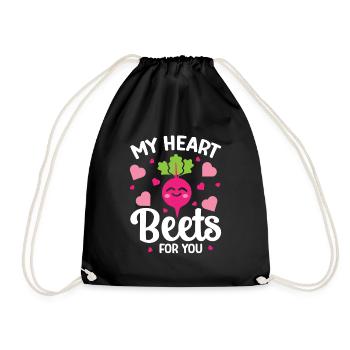 Beetroot Relationship Saying Heart Beets For You - Drawstring Bag - black - Front