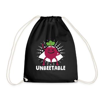 Légumes à la betterave pour les végétaliens Dicton : Unbeetable - Sac de sport léger - noir - Devant