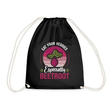 Beetroot Vegetables Eat Your Veggies Beetroot - Drawstring Bag - black - Front