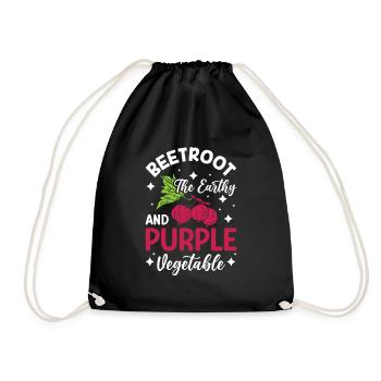 Beetroot Earthy Purple Vegetable - Rüben Gemüse - Drawstring Bag - black - Front