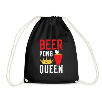Beer Pong Queen - Drawstring Bag - black - Front