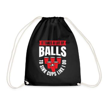 Beer Bong Crew Balls Sink Beer Pong Tournament - Drawstring Bag - black - Front