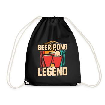 Beer Pong Legend - Retro Beer Pong Drinking Game - Drawstring Bag - black - Front