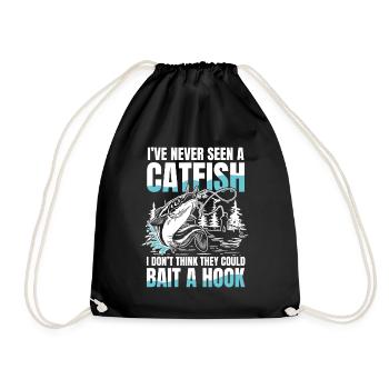 I've Never Seen a Catfish für eine Anglerin - Turnbeutel - Schwarz - Vorne