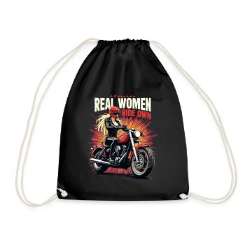 Real Women Ride Their Own für eine - Turnbeutel - Schwarz - Vorne