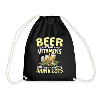 Beer doesn't have many vitamins - Turnbeutel - Schwarz - Vorne