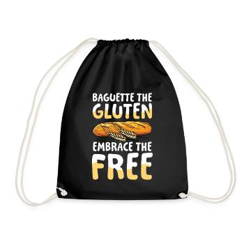Baguette the gluten embrace the free - Turnbeutel - Schwarz - Vorne
