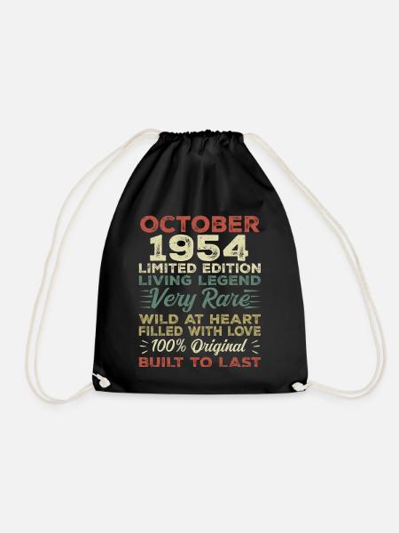 1954 Octobre 1954 Anniversaire Octobre 1954 Original - Sac de sport léger - noir