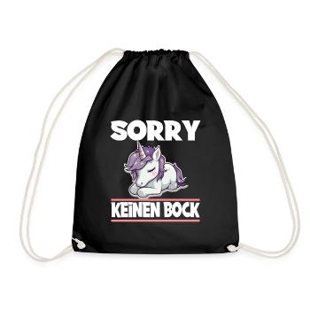 Sorry Keinen Bock Einhorn - Turnbeutel - Schwarz - Vorne