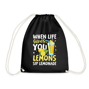 When life gives you lemons sip lemonade - Turnbeutel - Schwarz - Vorne