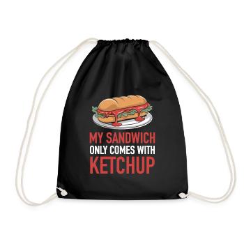 Sandwich Mit Ketchup Getoastetes Brötchen - Turnbeutel - Schwarz - Vorne