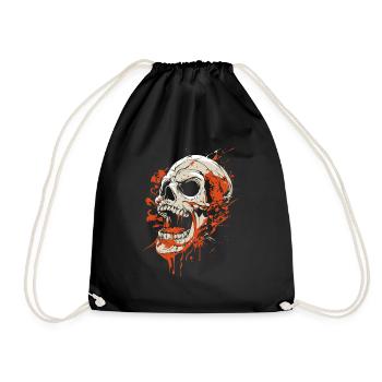 Déguisement de crâne d’Halloween - Creepy - Sac de sport léger - noir - Devant
