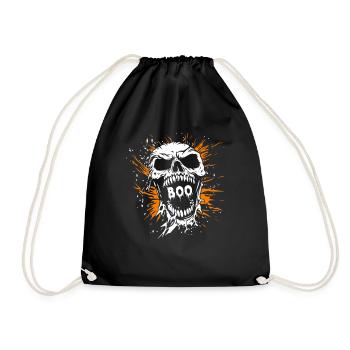 HOU! Costume de crâne de joyeux Halloween - Horreur - Sac de sport léger - noir - Devant