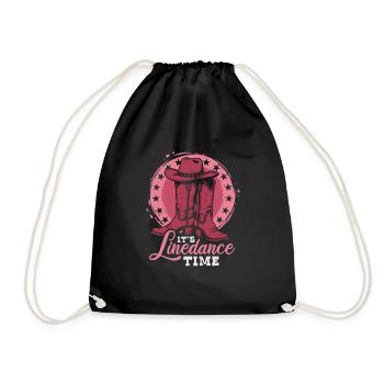 It's Linedance Time - Country Fan - Gift - Drawstring Bag - black - Front
