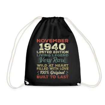 Legende Seit November 1940 Jahrgang November 1940 - Turnbeutel - Schwarz - Vorne
