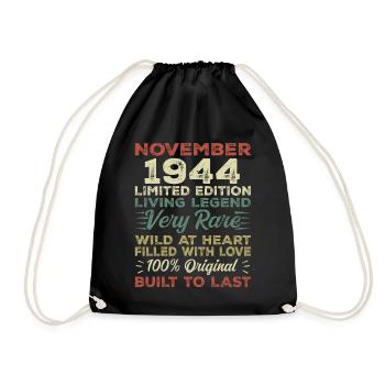Légende : depuis novembre 1944 Né en novembre 1944 - Sac de sport léger - noir - Devant