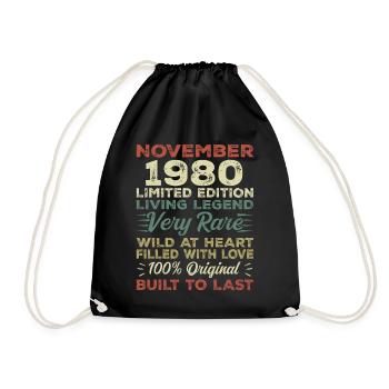 Légende Depuis Novembre 1980 Millésime Novembre 1980 - Sac de sport léger - noir - Devant