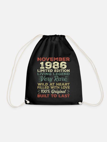 Legend Since November 1986 Vintage November 1986 - Drawstring Bag - black
