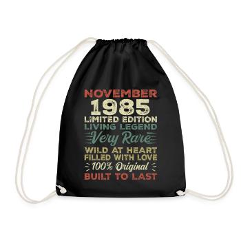Legend Since November 1985 Vintage November 1985 - Drawstring Bag - black - Front