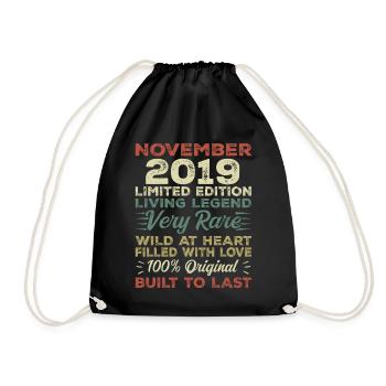 Legend Since November 2019 Vintage November 2019 - Drawstring Bag - black - Front
