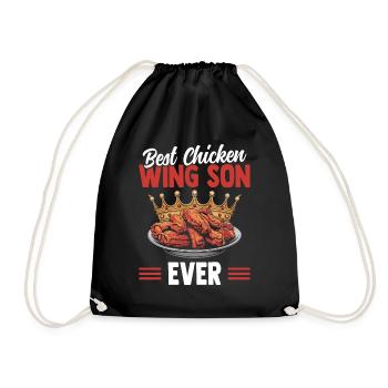 Best Chicken Wing Son Ever Hühnchenflügel Söhne - Turnbeutel - Schwarz - Vorne