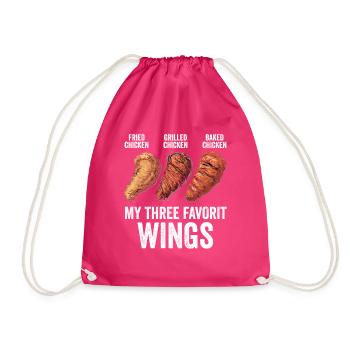Chicken Wings Lustig Frittiert Gegrillt Gebacken - Turnbeutel - Fuchsia - Vorne