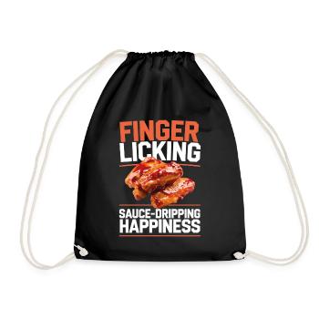 Chicken Wings Fast Food Lover Gift - Drawstring Bag - black - Front