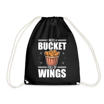 Chicken Wings Bucket Fast Food Hühnerbude - Turnbeutel - Schwarz - Vorne