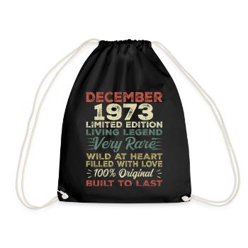 Décembre 1973 - anniversaire Décembre 1973 année - Sac de sport léger - noir - Devant
