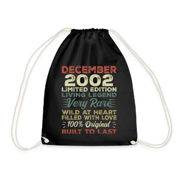 December 2002 - birthday December 2002 year - Drawstring Bag - black - Front