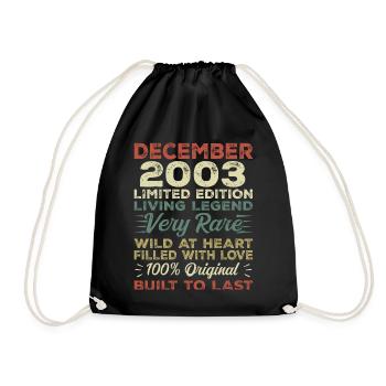 December 2003 - birthday December 2003 year - Drawstring Bag - black - Front