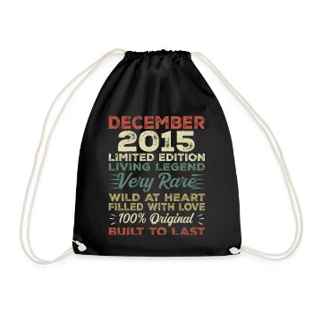 December 2015 - birthday December 2015 year - Drawstring Bag - black - Front