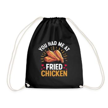 Frittiertes Huhn Fast Food Chicken Wings Liebhaber - Turnbeutel - Schwarz - Vorne