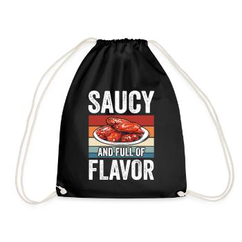 Vintage Frittiertes Hühnchen Saucy Full Of Flavor - Turnbeutel - Schwarz - Vorne