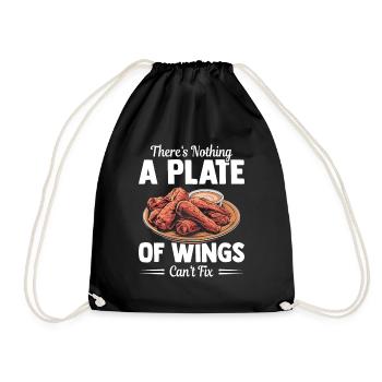 Ailes de poulet amant Funkfood Assiette De Livres - Sac de sport léger - noir - Devant