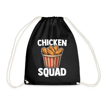 Chicken Wing Squad Aliments pour ailes de poulet frites - Sac de sport léger - noir - Devant