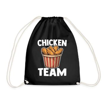 Chicken Wing Team Deep Fried Chicken Wings Food - Drawstring Bag - black - Front